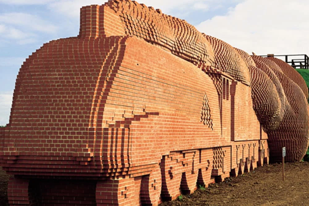 Brick Train sculpture in Darlington